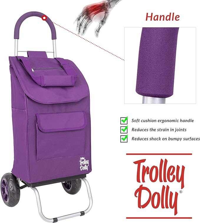 dbest products Trolley Dolly Purple Foldable Shopping cart - Image 2