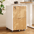 2 drawers fluted mobile file cabinet with lock, main product view