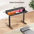 ErGear Standing Desk with LED Strip, 48″ x24″ Electric Height Adjustable RGB - Image 2
