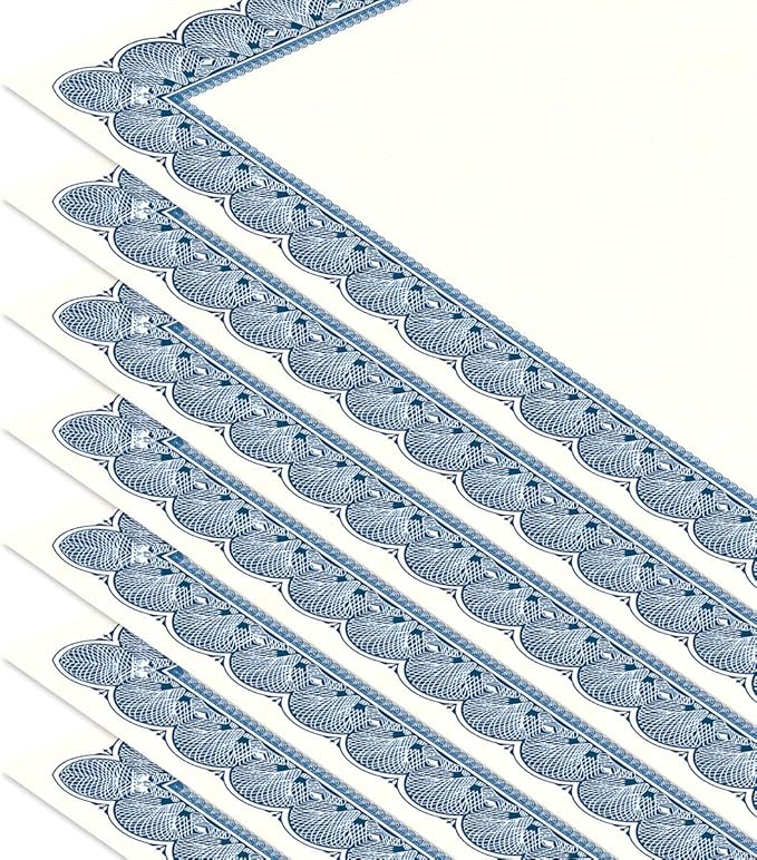 Elite Blue & White Parchment Certificate Papers - Image 4