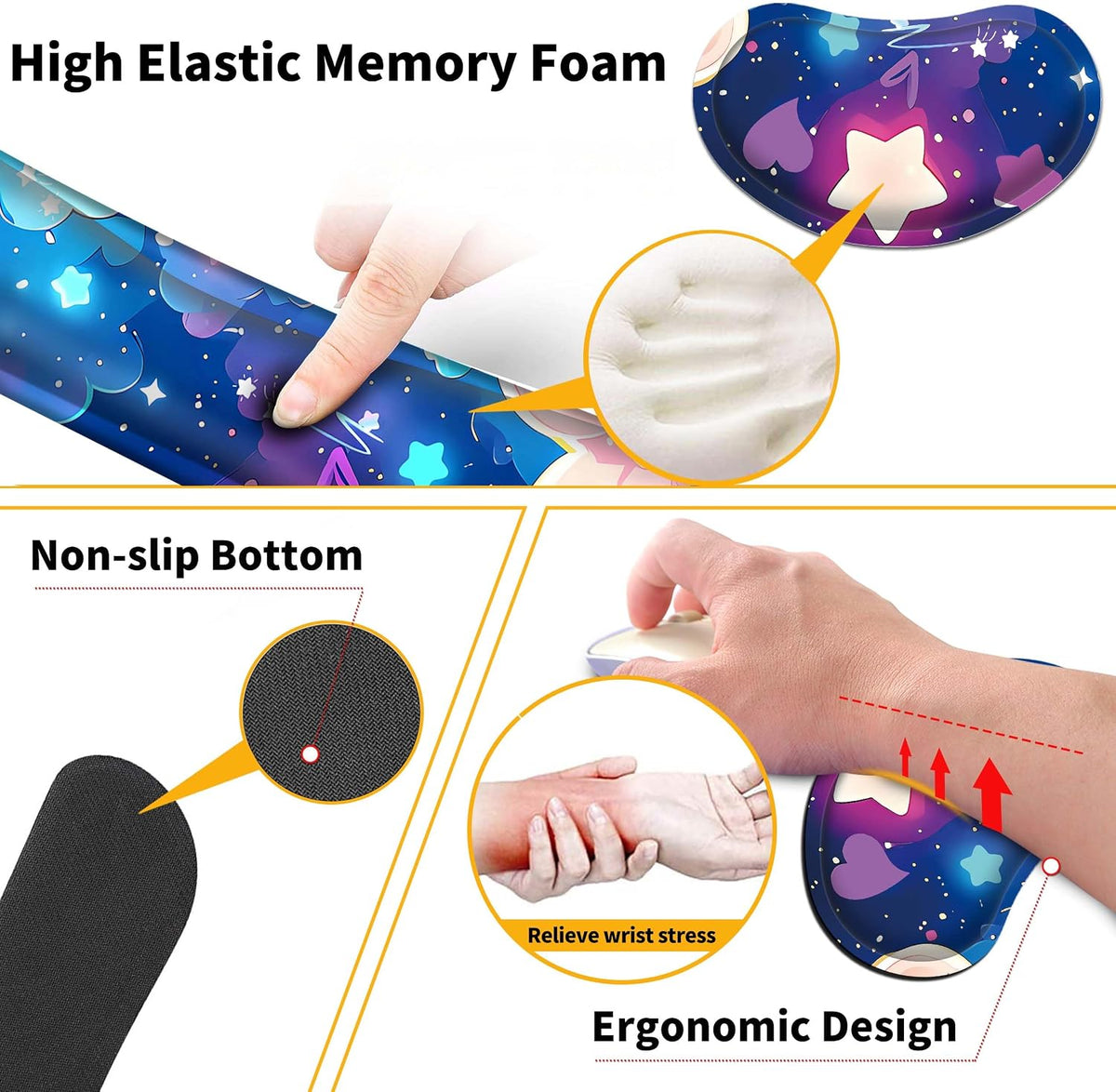 Large Mouse Pad Set 35.4 x 15.7 with Keyboard Wrist Rest, Wrist Support, and ...