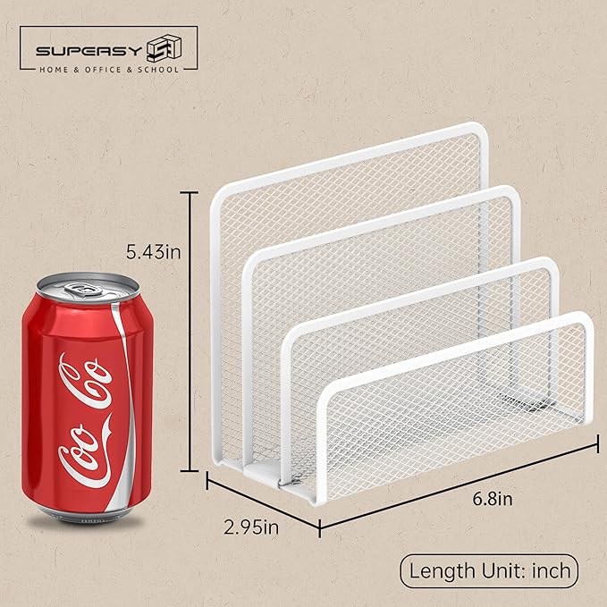 SUPEASY Mail Organizer for Desk, Mesh Metal Mail Holder Countertop - Image 3