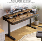 ONBRILL Standing Desk with Drawers, 63x23.6 Electric Stand Up Desk with Storage - Image 3