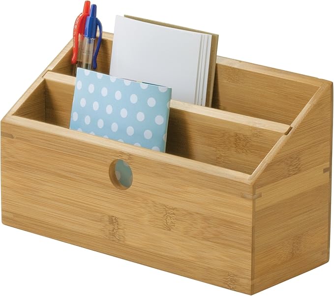 Lipper International 808 Bamboo Wood 2-Slot Office Supply Desk Organizer - Image 3