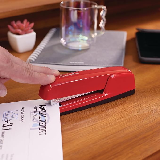 Swingline Stapler, 30 Sheet Capacity, 747 Business Stapler, Jam Free, Rio Red - Image 3