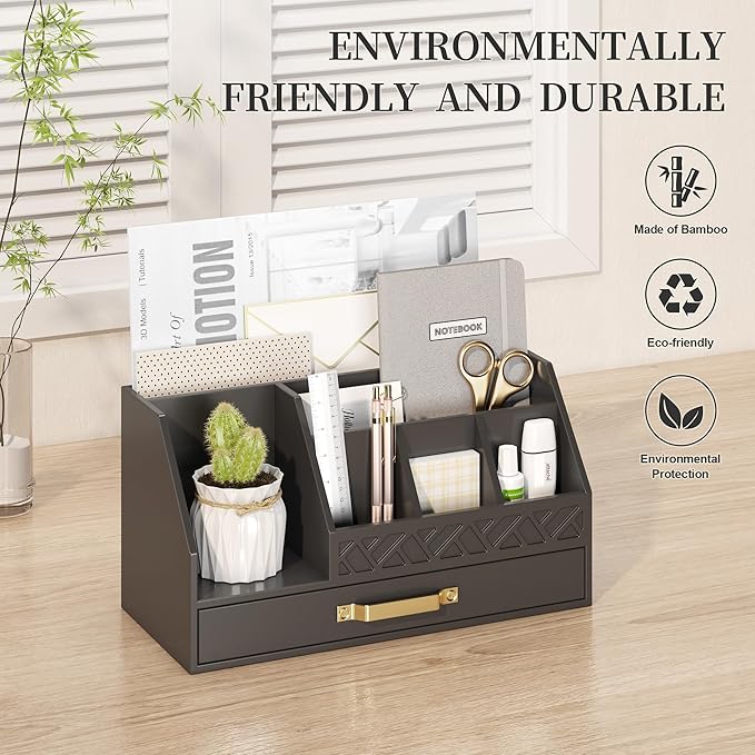 Wisuce Essentials Bamboo Desk Organizer - Image 7