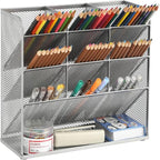 Marbrasse Mesh Desk Organizer, Desktop Stationary Organizer, Storage Rack by Marbrasse