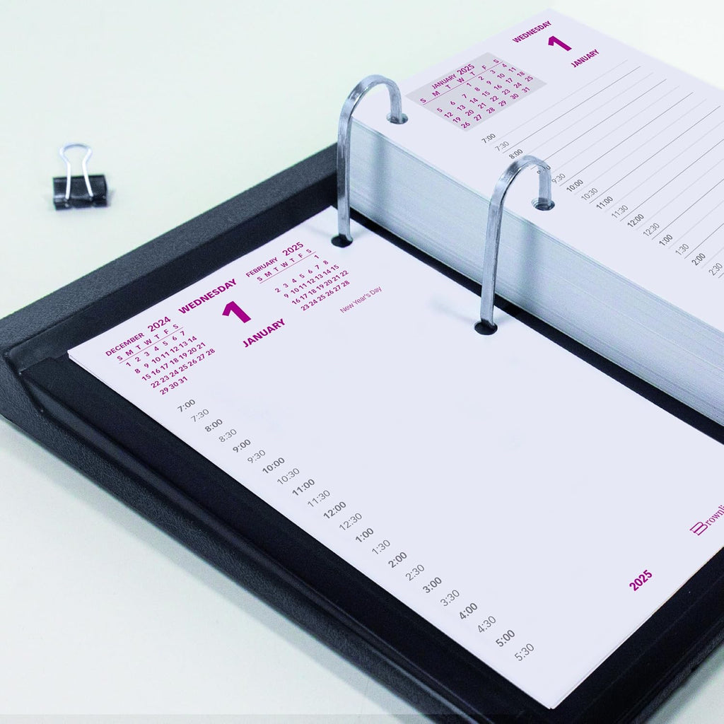 Brownline® 2025 Daily Desk Calendar Refill, 12 Months, January to December, 6" x 3.5" (C2R-25)