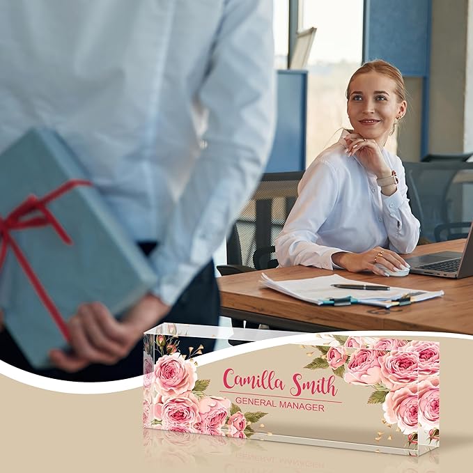 Personalized Name Plate for Desk, Custom Acrylic Desk Name Sign, Office - Image 6