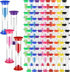 96 Pcs Back to School 5 Minute Sand Timer Bulk Colored Plastic Mini Multicolor by Relaxweex