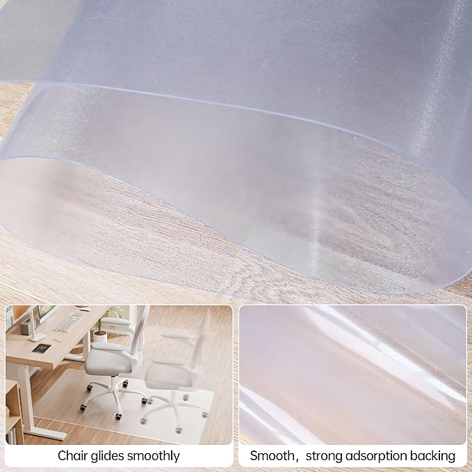 HOMEK Office Chair Mat for Hardwood Floor, Easy Glide, Protects Hard Surfaces - Image 5