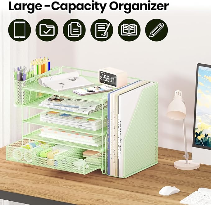 OPNICE Desk Organizer, 5-Tier Paper File Organizer - Image 3