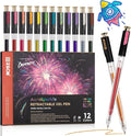 ZSCM Retractable Super Glitter Gel Pens, 12 Colors Large Capacity Metallic by ZSCM