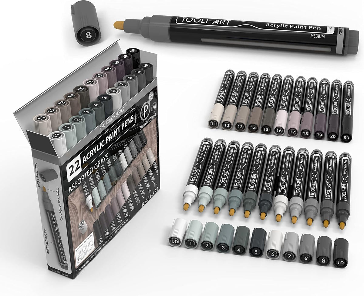 tooli-art 22 acrylic paint markers paint pens pro, main product view