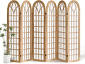 Aletheiawu 6 Panel Room Divider Wall Shoji Screen, Japanese Wood Room Divider