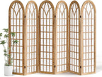 Aletheiawu 6 Panel Room Divider Wall Shoji Screen, Japanese Wood Room Divider