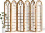 Aletheiawu 6 Panel Room Divider Wall Shoji Screen, Japanese Wood Room Divider by Aletheiawu