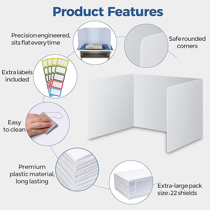 22 Pack Classroom Privacy Shields - Image 3