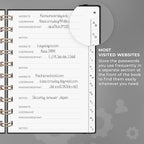 Clever Fox Password Book Spiral – Mini Internet Address & Password Organizer - Image 4