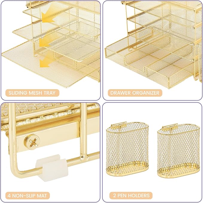 OPNICE Desk Organizer, 5-Tier Paper File Organizer - Image 3