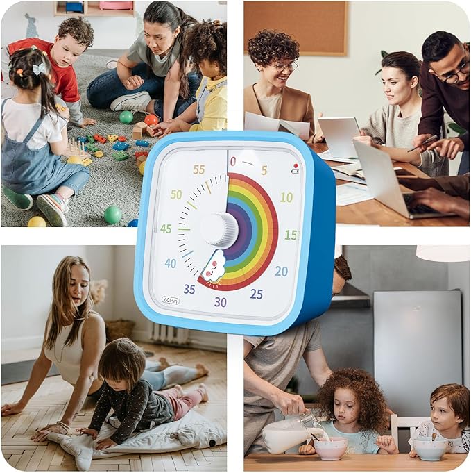 Yunbaoit Visual Timer with Protective Case, Rainbow Disk 60 Minute Countdown - Image 7