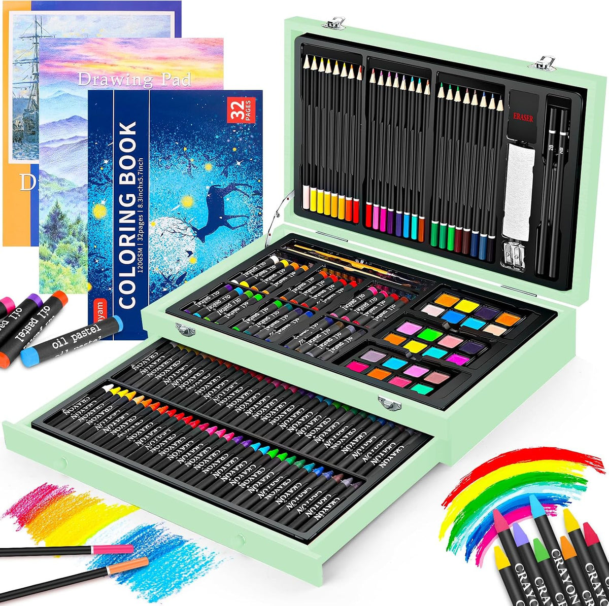 ibayam 150-pack deluxe art set – drawing, painting, main product view