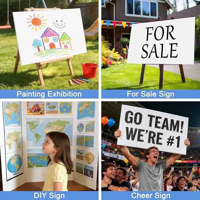 Poster Board 24" x 36", 5 Pack White Corrugated Plastic Board, 3/16 Inches - Image 3