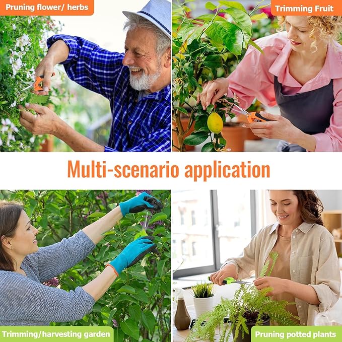 BEoffer 4 Pack Pruning Shears, 6.5 Inch Garden Scissors Gardening Hand Pruning - Image 7