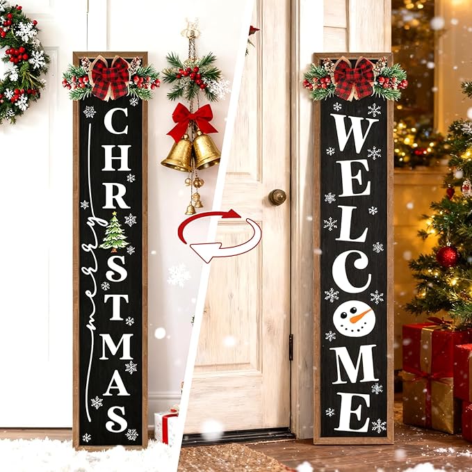 Double-sided Merry Christmas Wooden Sign Stand - Image 8