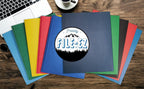 file-ez two-pocket folders, navy dark blue, 25-pack, textured, front angle view