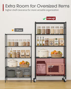 sakugi 5-tier storage shelves 33.1" x12.6" x73.5" black on a desk or shelf