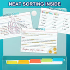 H4D 4x6 Index Card Case with 100 Heavyweight Ruled Index Cards and Dividers - Image 6