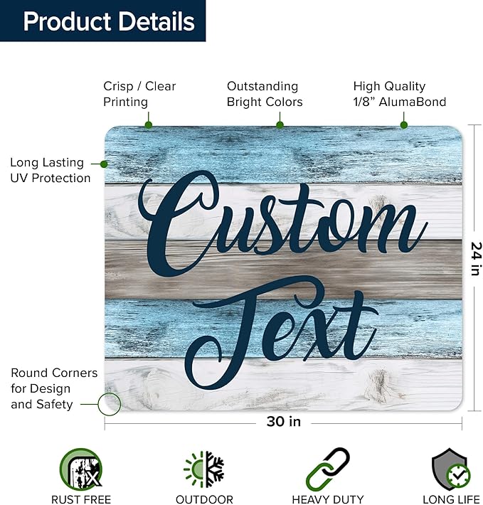 Custom Sign, Custom Street Sign, 11 Font Colors, 13 Font Styles, 4 Hole Options - Image 6