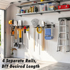 housolution garage wall organizer 64 inch - 18pack shown in use