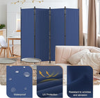 Kecreque Room Partitions and Dividers 4 Panel Portable Wall w/ 3 Wider Feet - Image 5