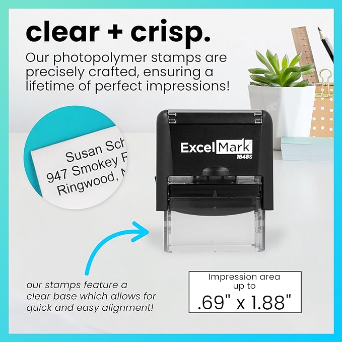ExcelMark Custom Rubber Stamp – Clean & Easy Stamping – Personalized - Image 2