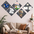 Bouiexye Felt Cork Board Tiles 6 Pack Grey Bulletin Boards 12"x12" - Image 6