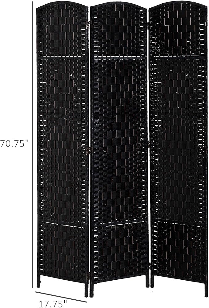 HOMCOM Room Divider, 3 Panel Folding Privacy Screen, 6FT Tall Portable Wicker - Image 7