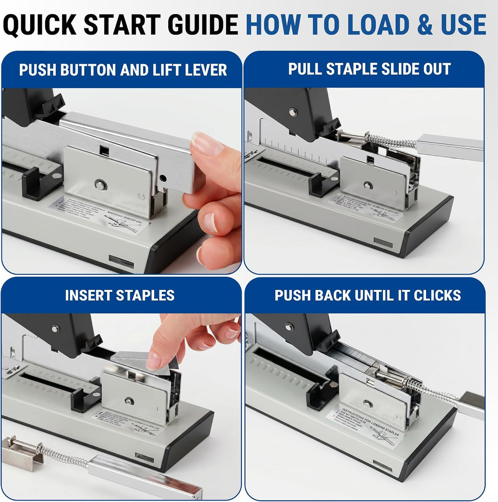 Heavy Duty Stapler for Office - Large Stapler 200 Sheet High Capacity - Heavy-Duty Staplers for Desk - Desktop Paper Binding Tool - 2000 Staples Included