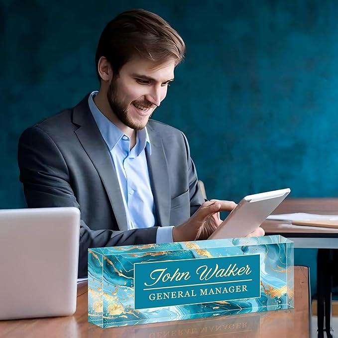 Personalized Name Plate for Desk, Custom Acrylic Desk Name Sign, Office - Image 4