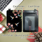 BWEGRHE Small Travel Wallets, Hummingbird Floral Sakura Slim Minimalist Front - Image 5