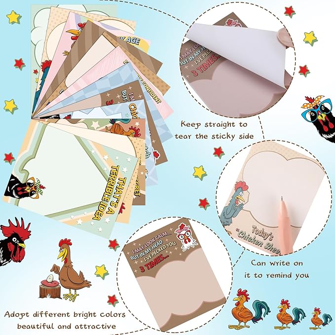 Pajean Funny Notepads with Sayings, Sticky Office Supplies, 12 Designs - Image 3