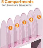 OUTIOE 5-Section Desk File Organizer, Metal Mesh Folder Organizer - Image 6
