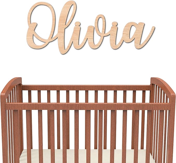 Personalized Wooden Name Sign for Nursery Wall Letters Custom Baby Name Sign by WOODLAND