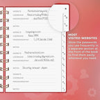 Clever Fox Password Book Spiral – Mini Internet Address & Password Organizer - Image 4