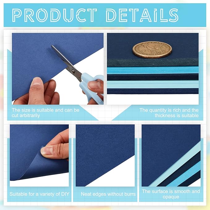 Sinmoe 100 Sheets 5 Shades Cardstock Paper 8.5 x 11 Inches 180gsm Solid Core - Image 4