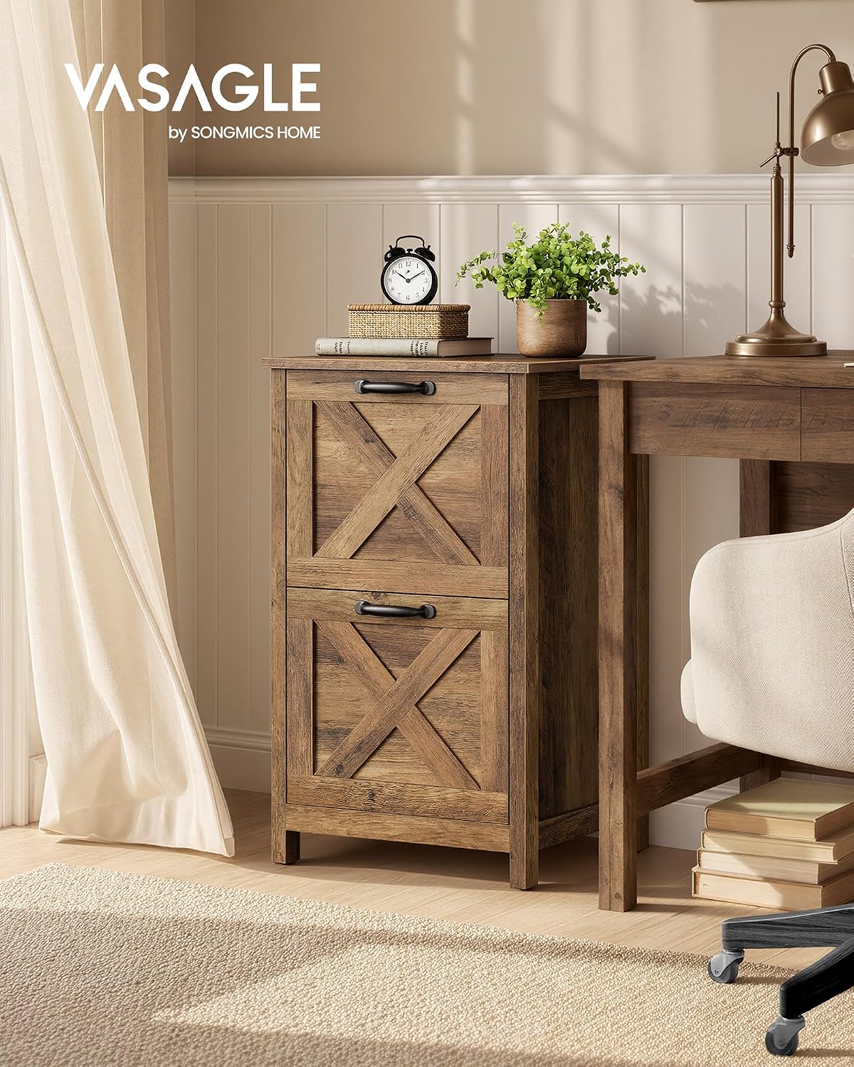 vasagle file cabinet, 2-drawer filing cabinet for home, close-up detail