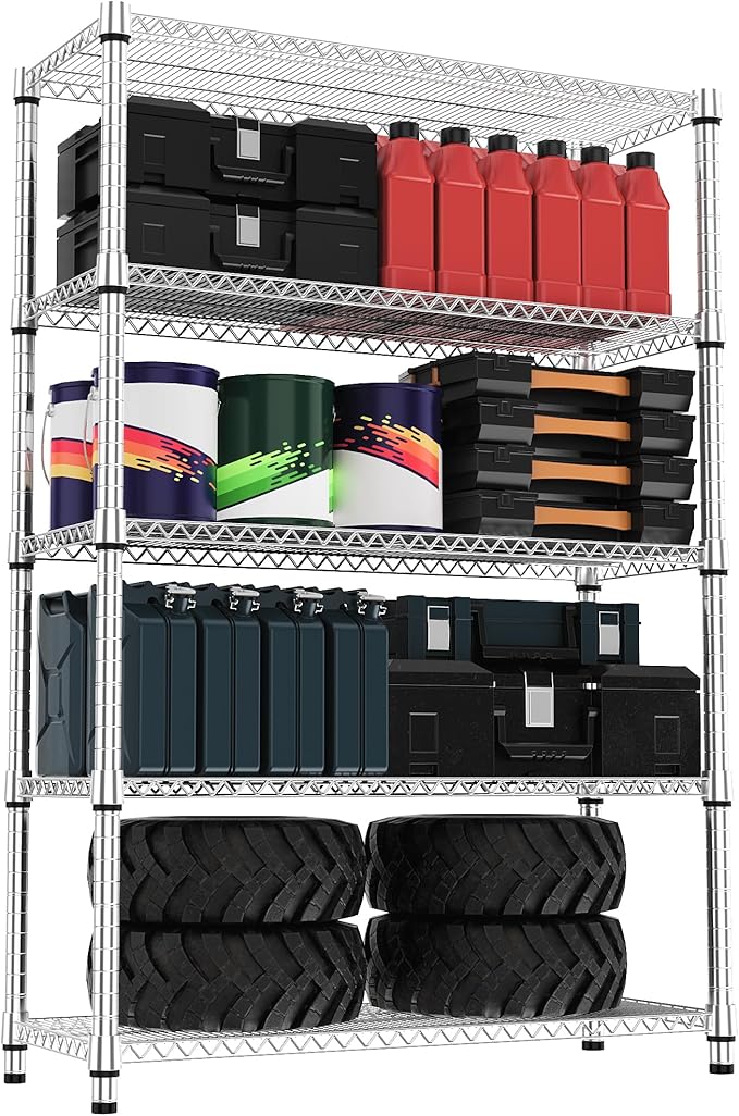 M MZG 5 Tiers Shelf Metal Storage Shelves 3300 lbs Steel Storage Shelving by MEIGAOPLASTICANDMETALHKCOLIMITED