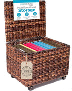 BIRDROCK HOME Seagrass Rolling File Cabinet by BIRDROCKHOME