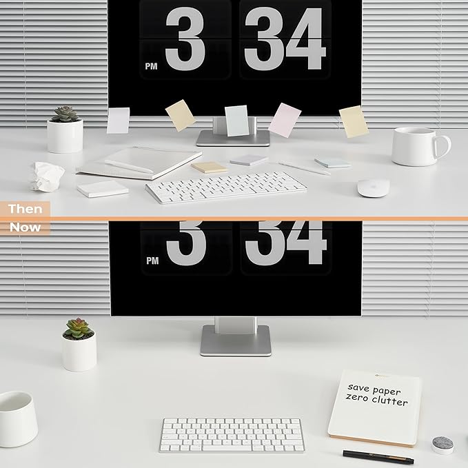 Desktop Glass Whiteboard with Reversible Wood Stand, Small White Board - Image 4